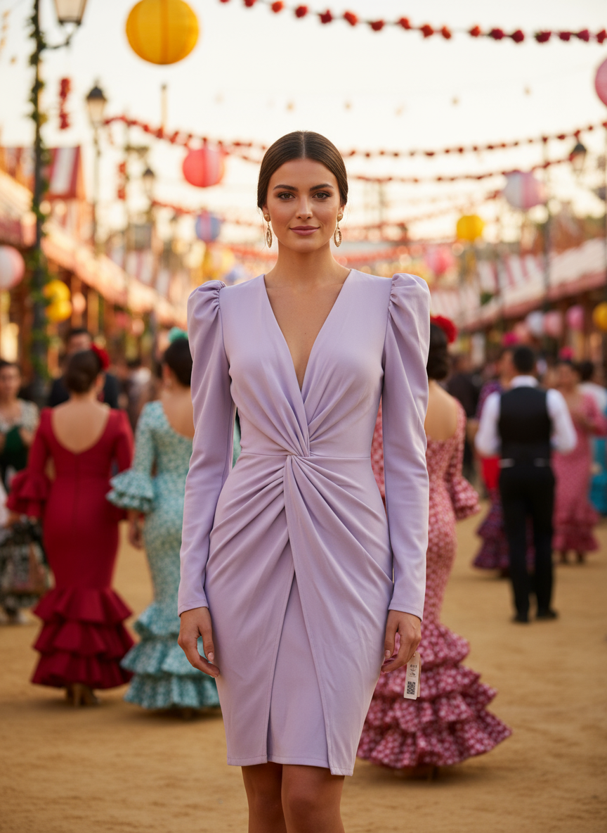 VESTIDO CORTO LILA MALVA 23117