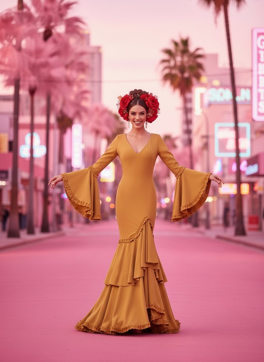 TRAJE FLAMENCA AMARILLO EMMA WU DESIGN X FLAMENCA 0491LUX