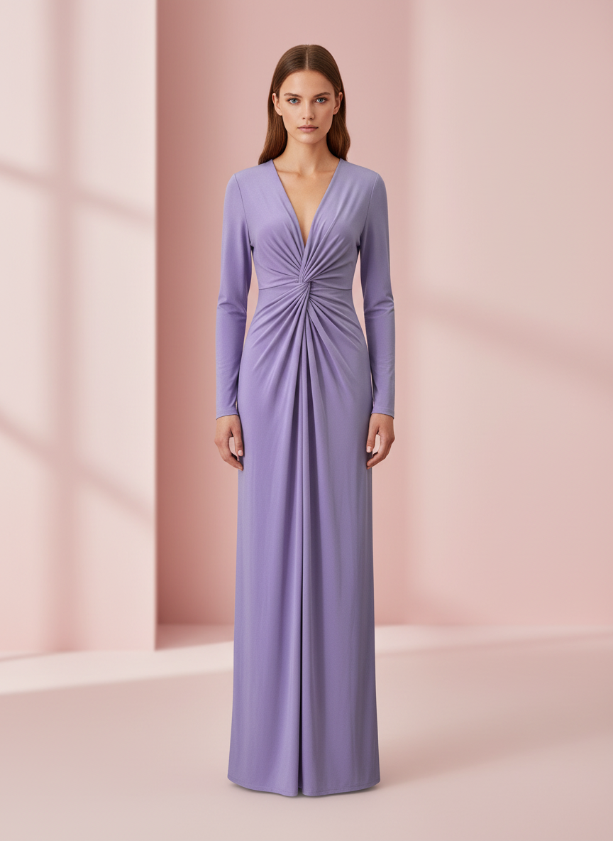 LONG DRESS LILAC MAUVE 5047A