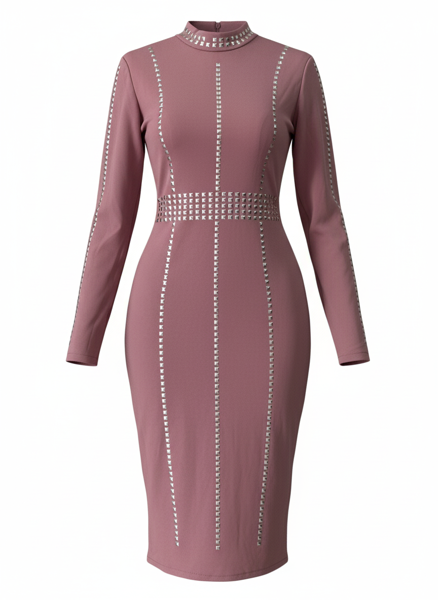 VESTIDO CORTO ROSA NUDE 7453