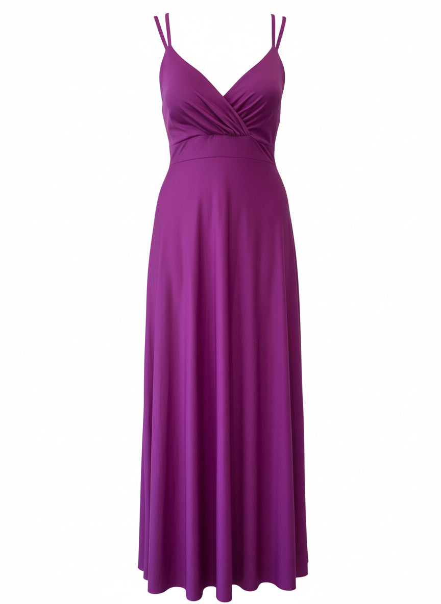 VESTIDO LARGO ELÁSTICO BRILLANTE BUGANVILLA 5034