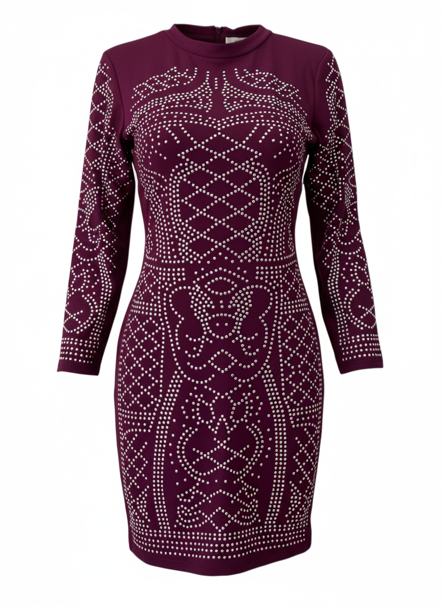 AUBERGINE SHORT DRESS 5038