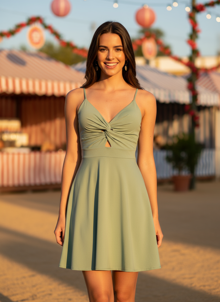 VESTIDO CORTO VERDE MENTA 3139