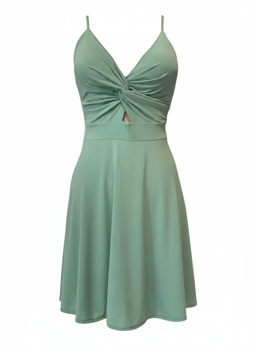 VESTIDO CORTO VERDE MENTA 3139
