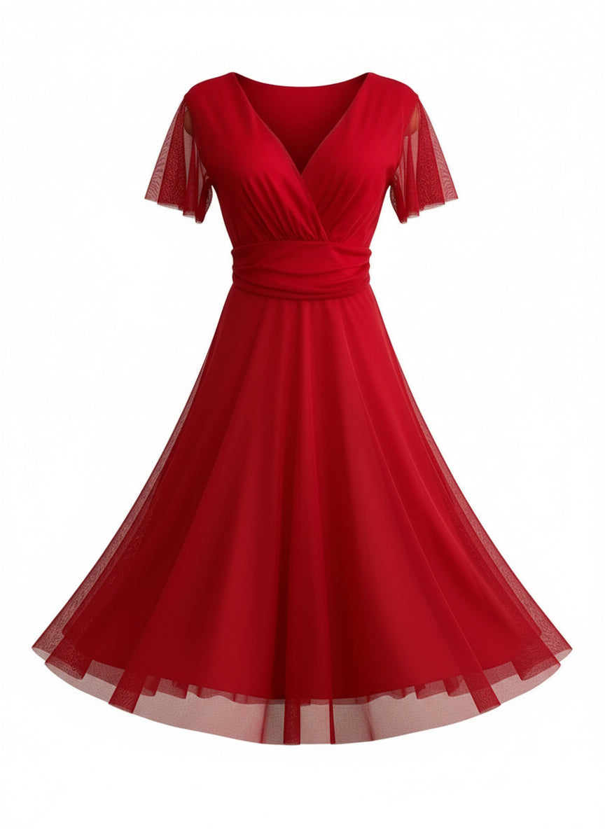 VESTIDO CORTO ROJO 5190