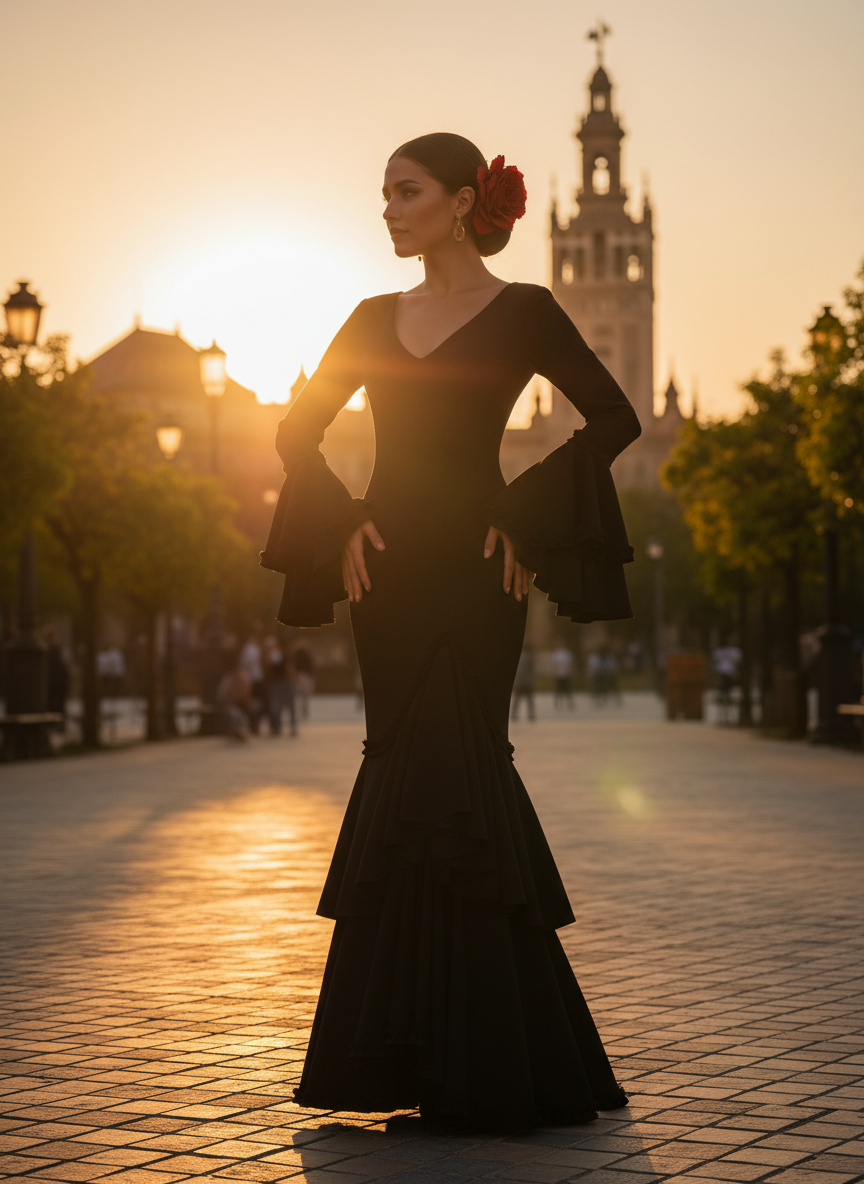 TRAJE FLAMENCA NEGRO EMMA WU DESIGN X FLAMENCA 0491