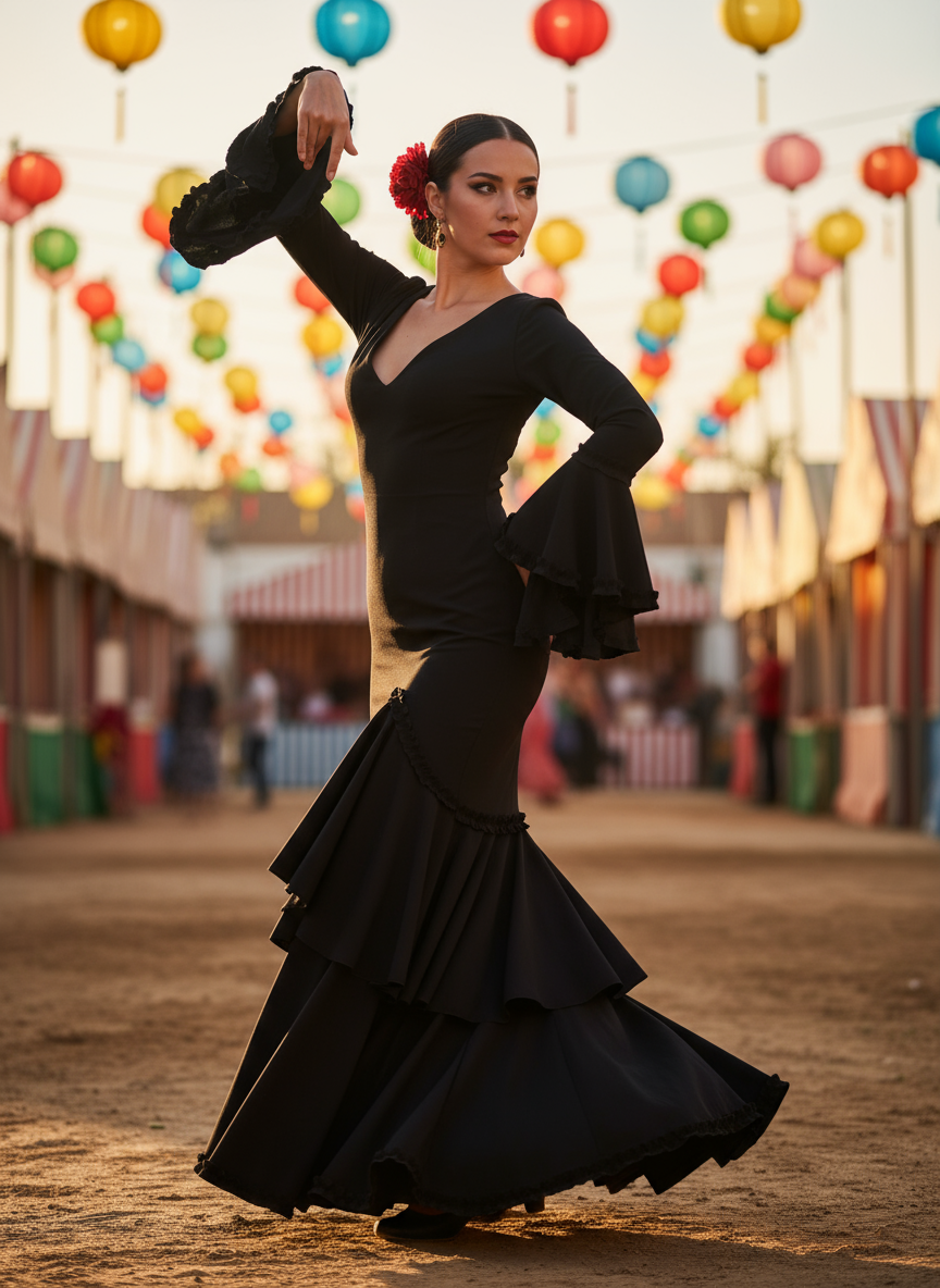 TRAJE FLAMENCA NEGRO EMMA WU DESIGN X FLAMENCA 0491