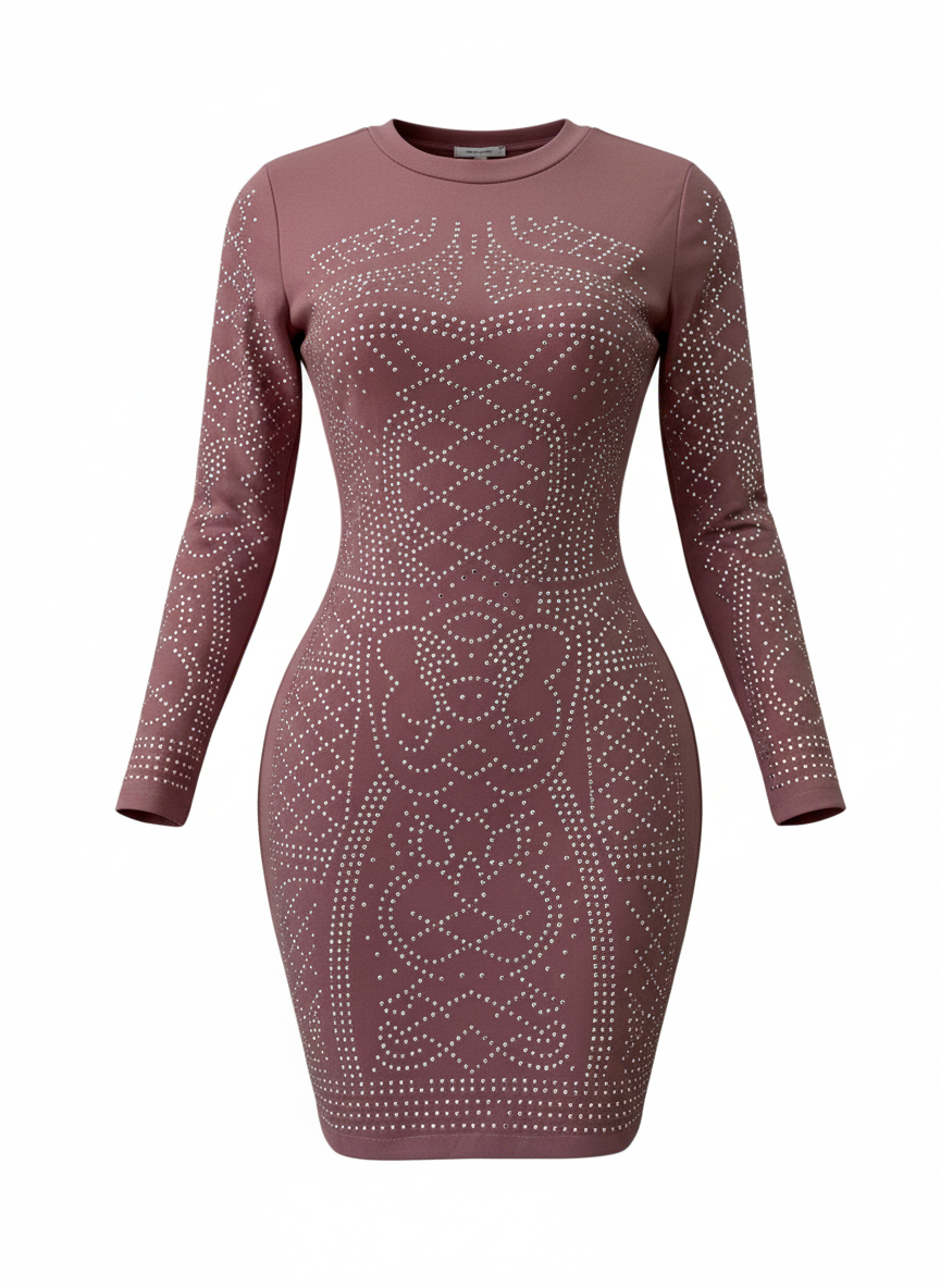 VESTIDO CORTO ROSA MALVA 5038