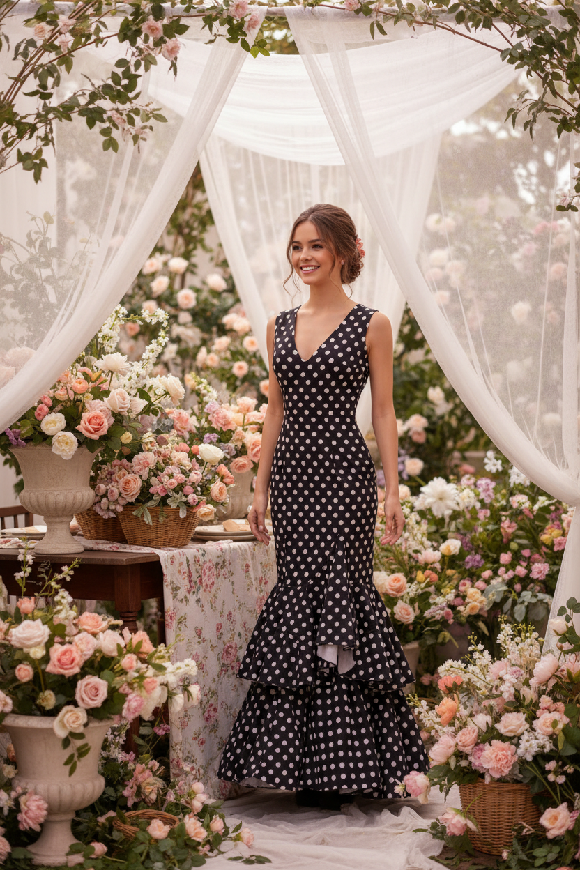 Black Flamenco Dress - Perfect Fit | Ref. P0492