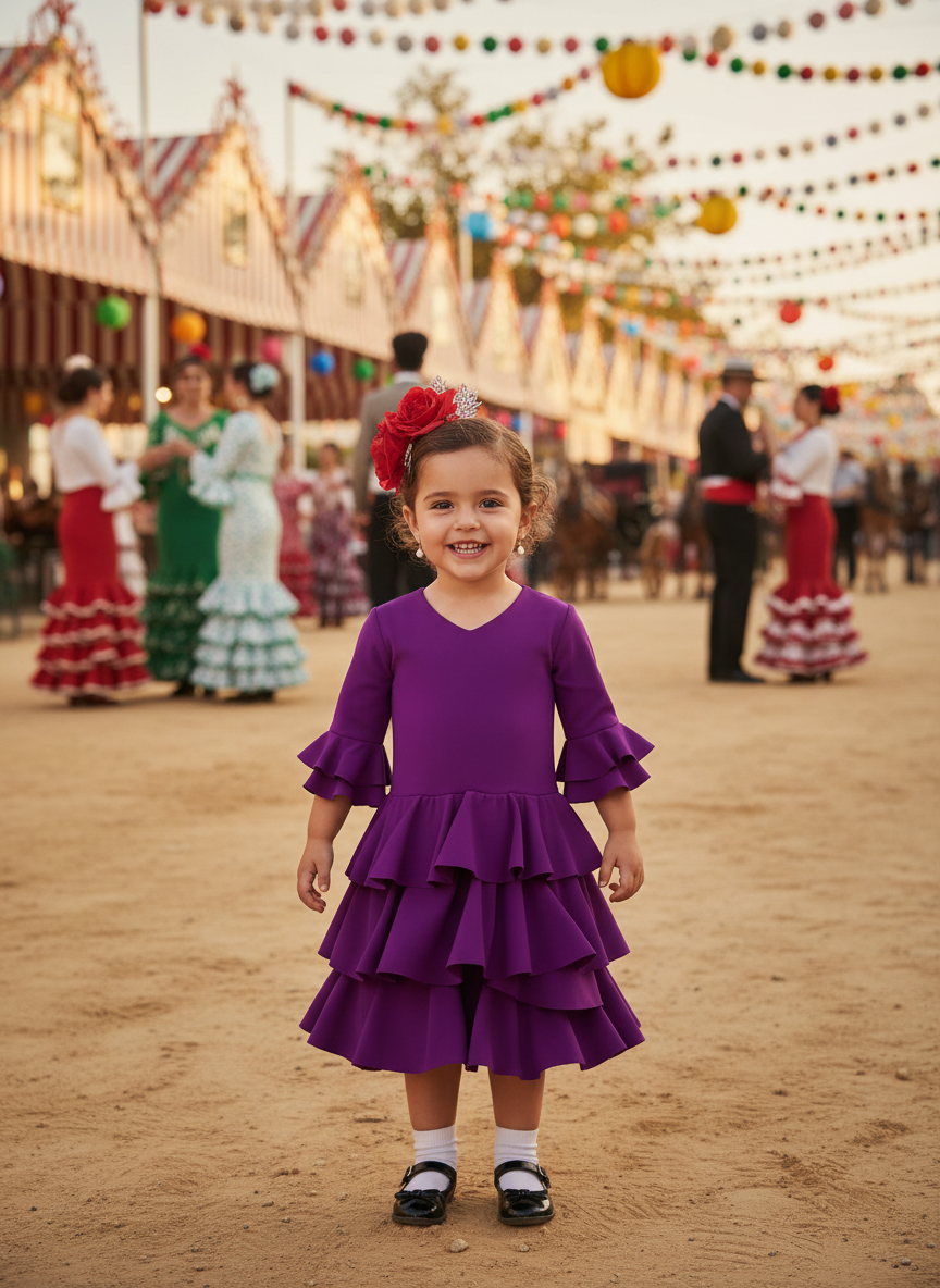 TRAJE FLAMENCA DE NIÑA  BUGANVILLA 221120-1