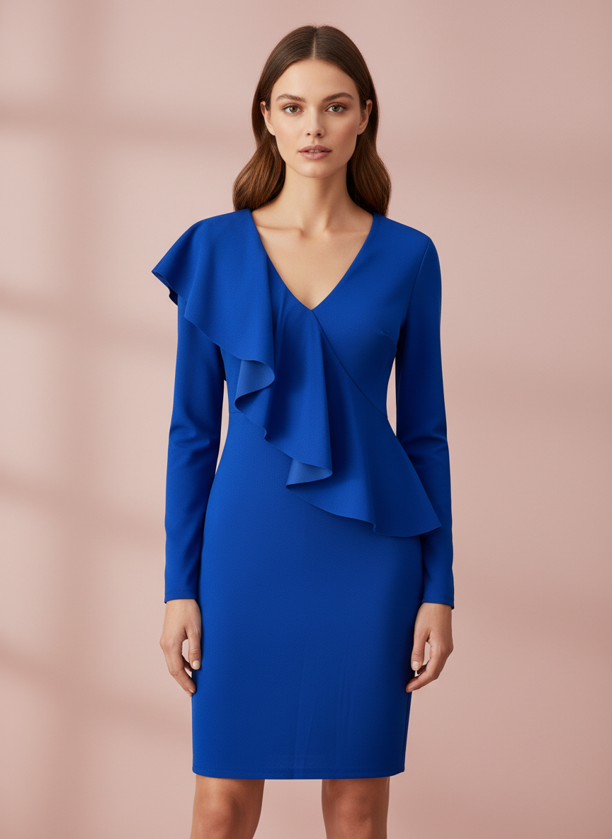 VESTIDO CORTO AZUL ELECTRICO 7577