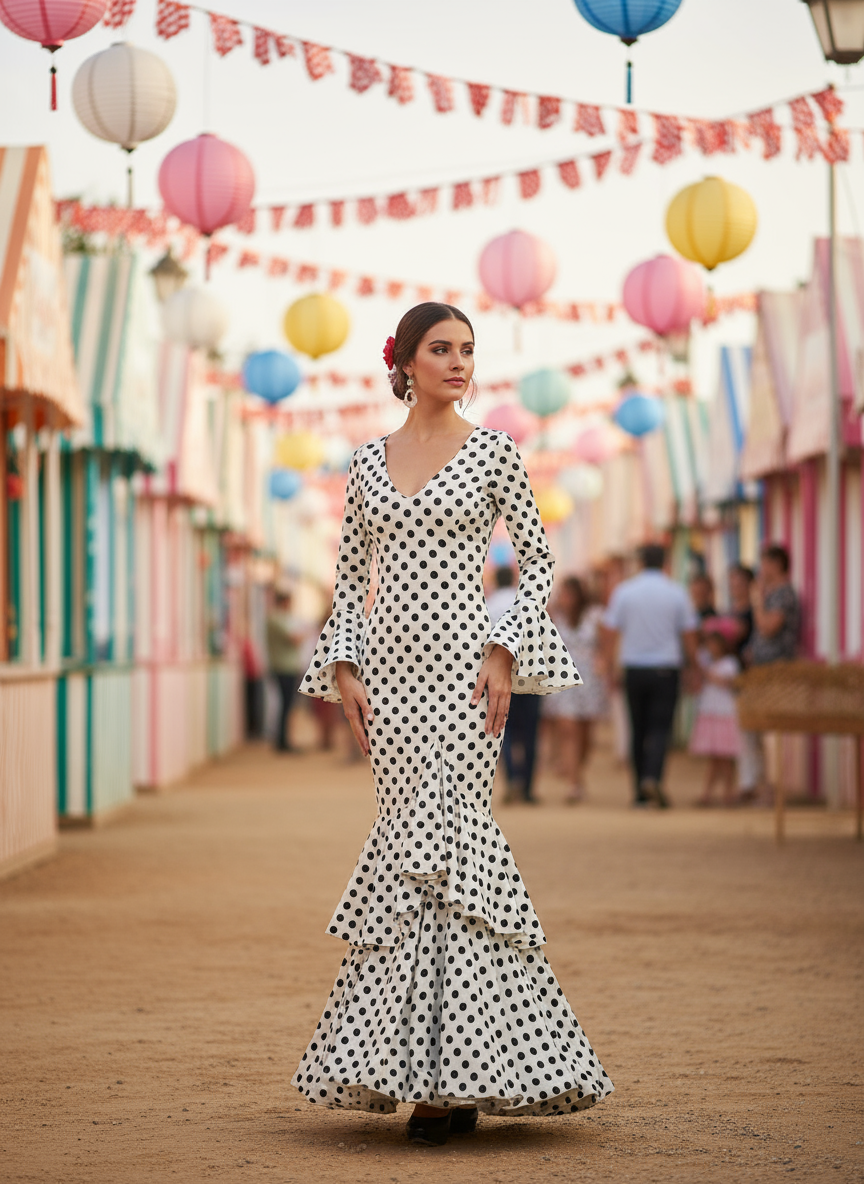 TRAJE FLAMENCA BLANCO EMMA WU DESIGN X FLAMENCA P0491