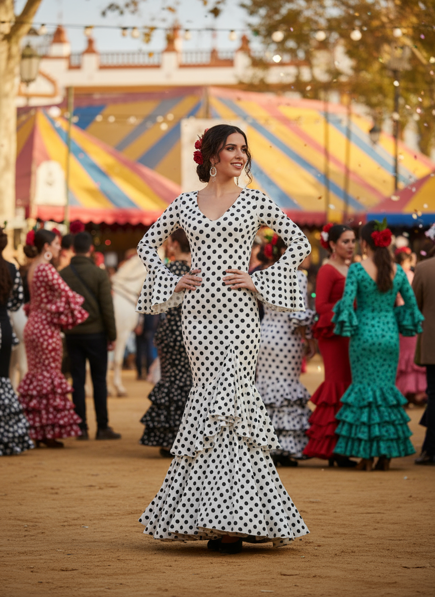 TRAJE FLAMENCA BLANCO EMMA WU DESIGN X FLAMENCA P0491