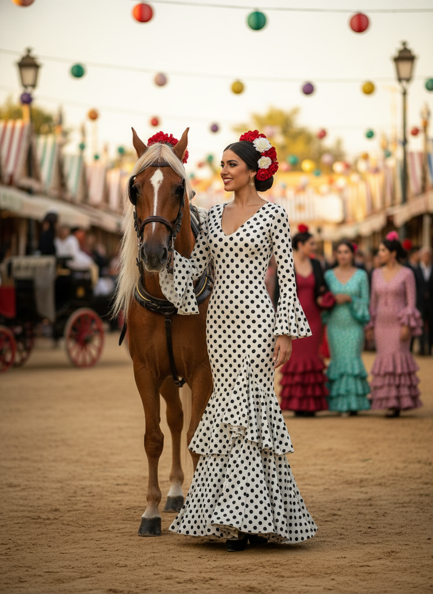 TRAJE FLAMENCA BLANCO EMMA WU DESIGN X FLAMENCA P0491