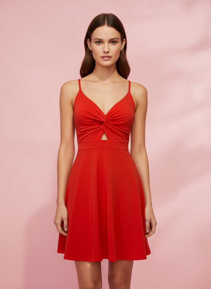 VESTIDO CORTO ROJO 3139
