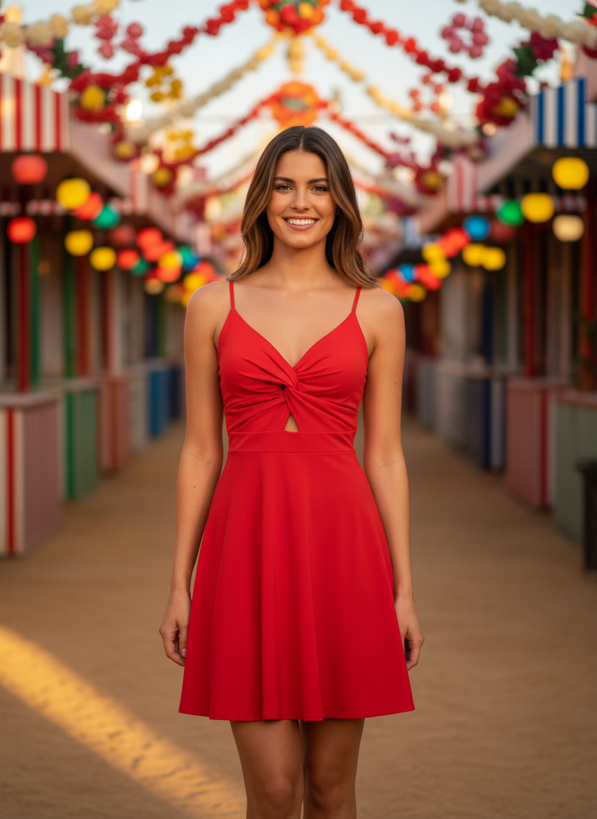 VESTIDO CORTO ROJO 3139