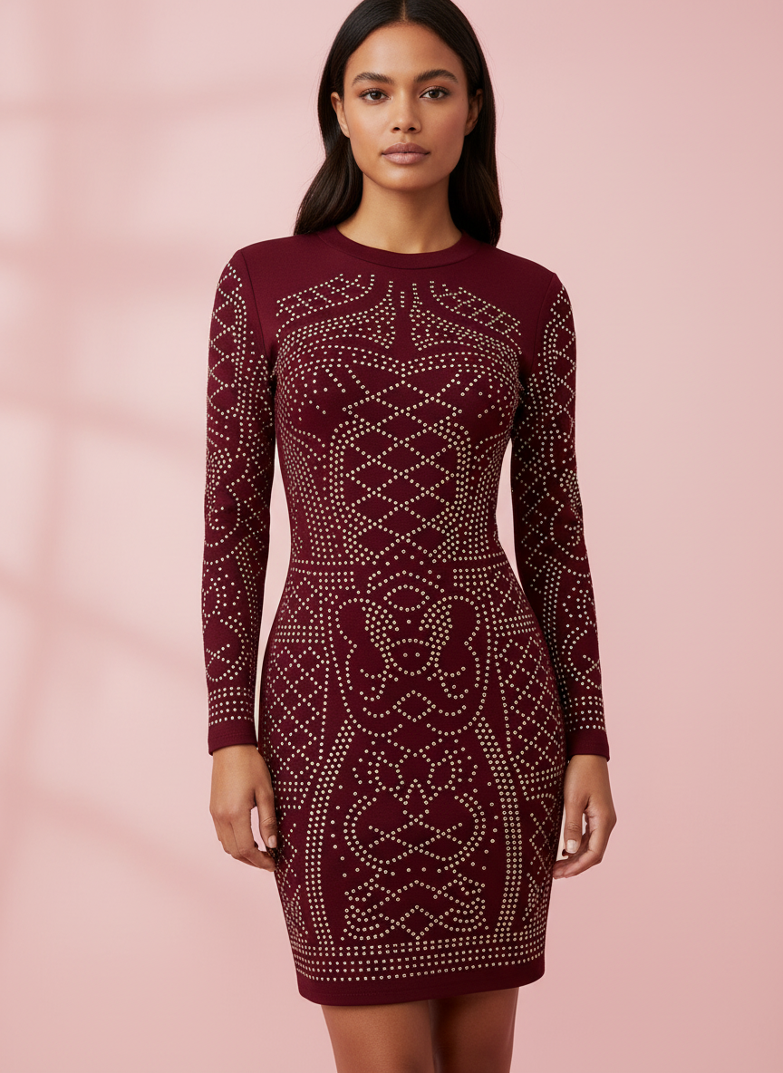 VESTIDO CORTO BURDEO 5038