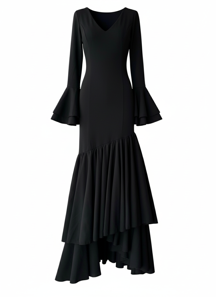 TRAJE FLAMENCA NEGRO EMMA WU DESIGN X FLAMENCA EM246