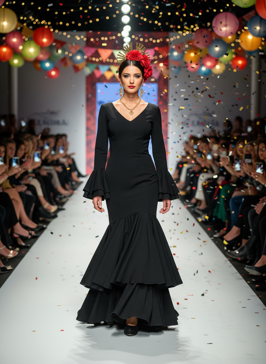 TRAJE FLAMENCA NEGRO EMMA WU DESIGN X FLAMENCA EM246