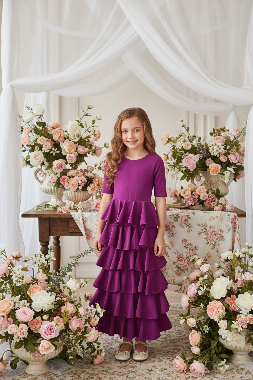 Bougainvillea Flamenco Dress for Girls - Traditional Design | Ref. KL503