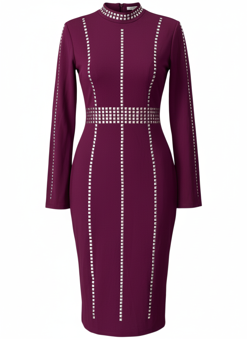 AUBERGINE SHORT DRESS 7453