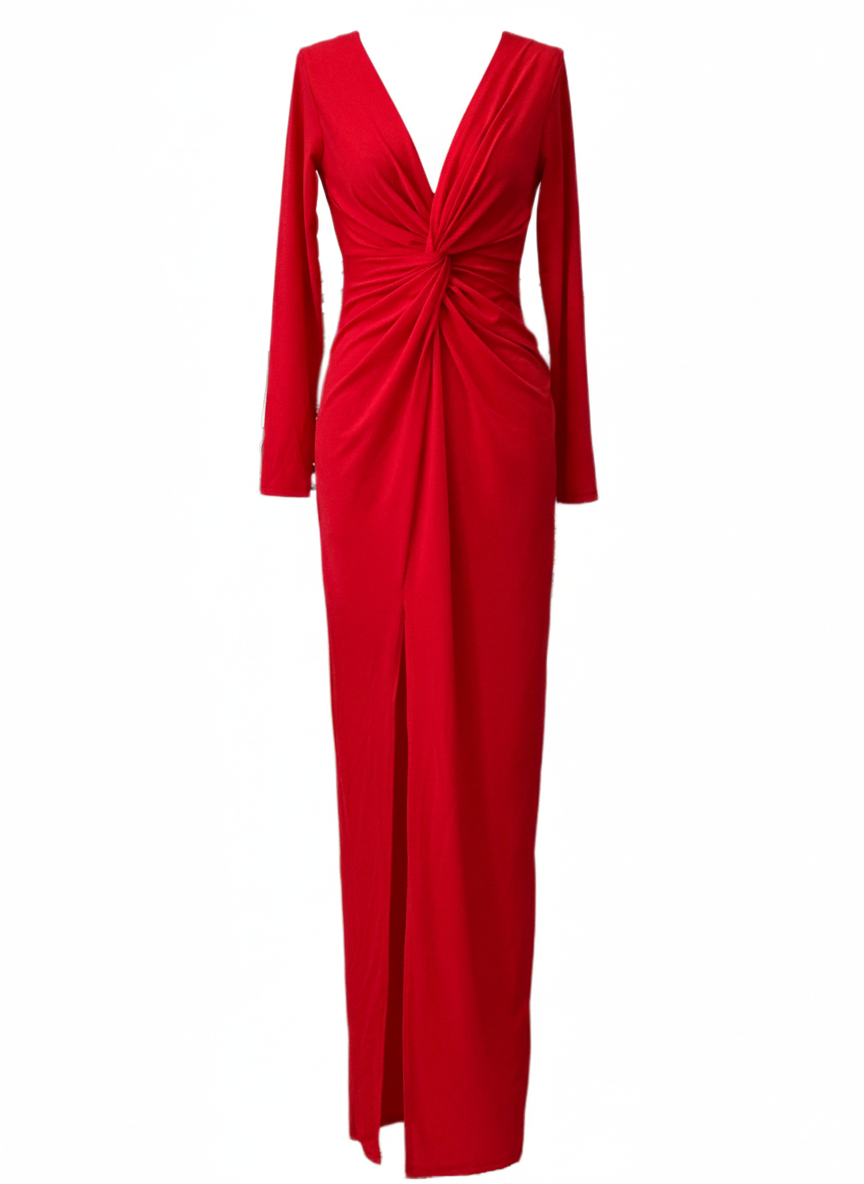 VESTIDO LARGO MOSTAZA 5047A