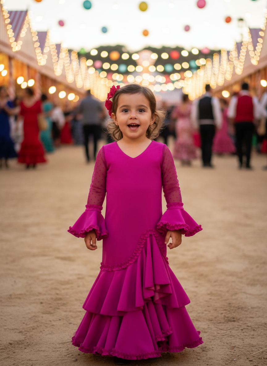 TRAJE FLAMENCA DE NIÑA  BUGANVILLA KL507