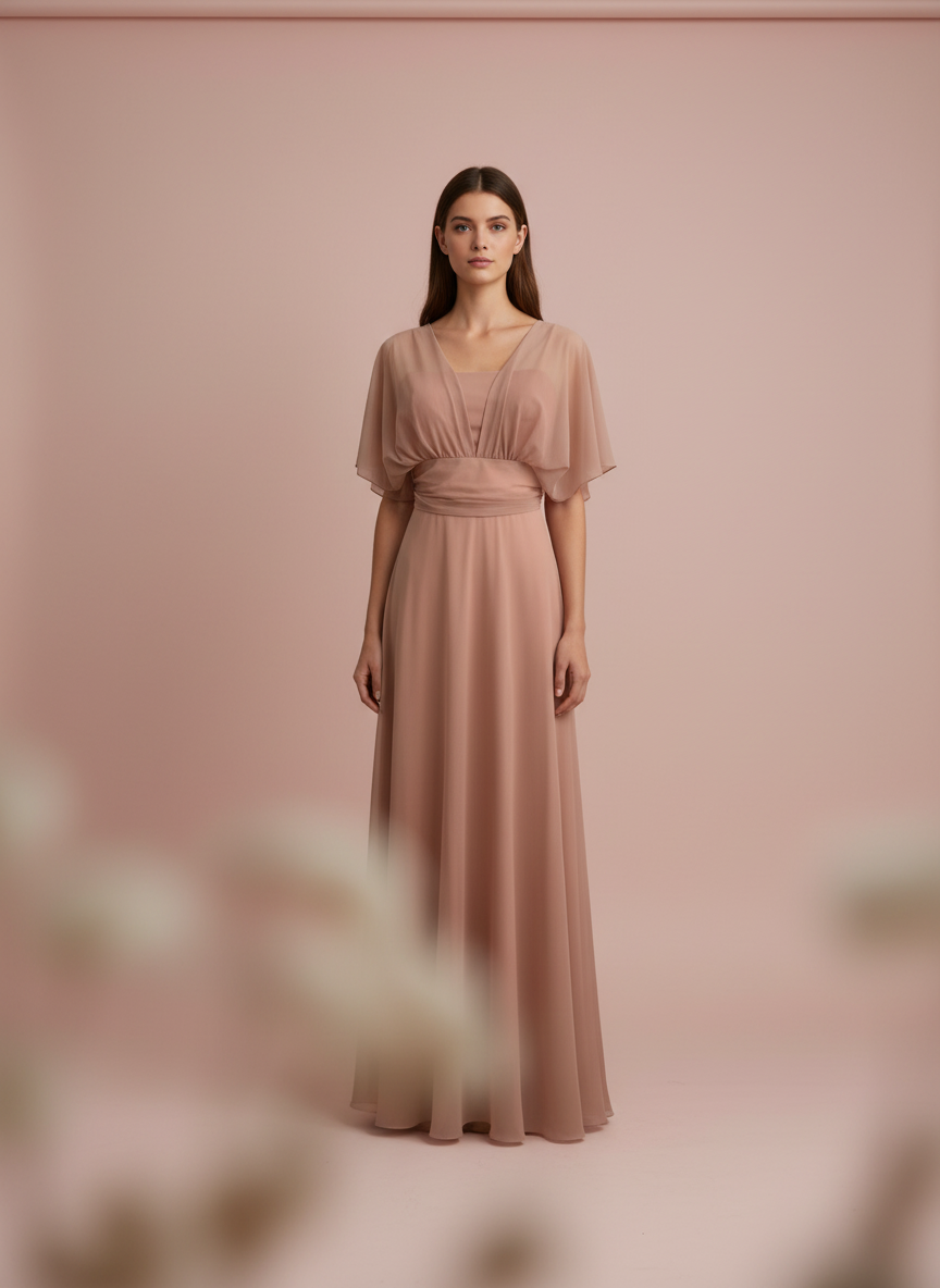 NUDE PINK LONG DRESS 3776