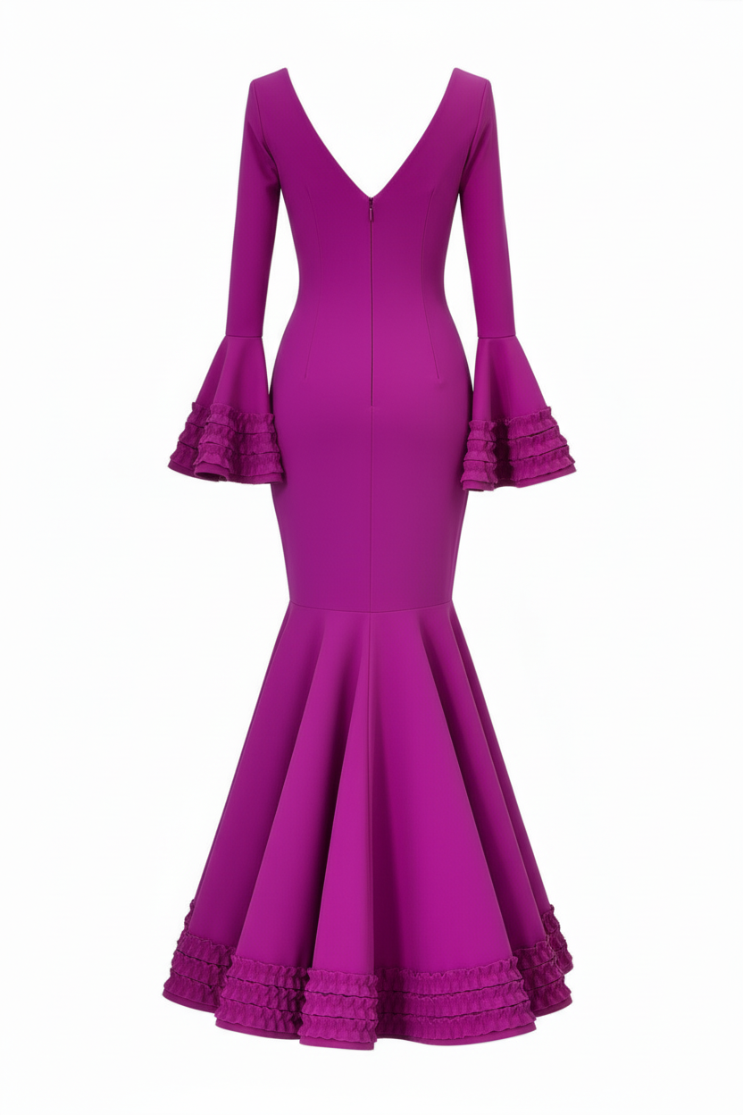 Bougainvillea Flamenco Dress - Premium Stretch Lycra | Ref. 7815