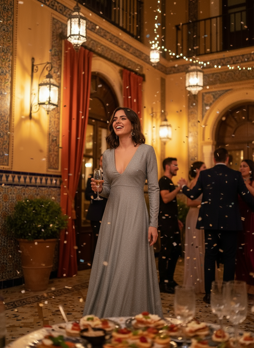 VESTIDO LARGO GRIS CLARO 8812