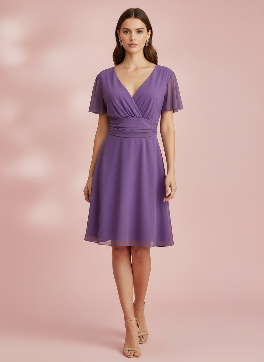 VESTIDO CORTO LILA MALVA 5190