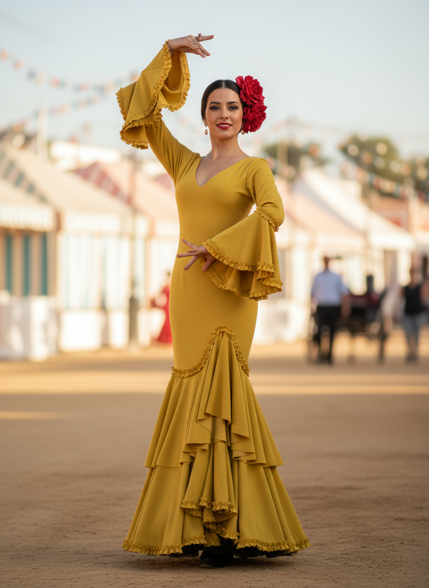 TRAJE FLAMENCA AMARILLO EMMA WU DESIGN X FLAMENCA 0491LUX