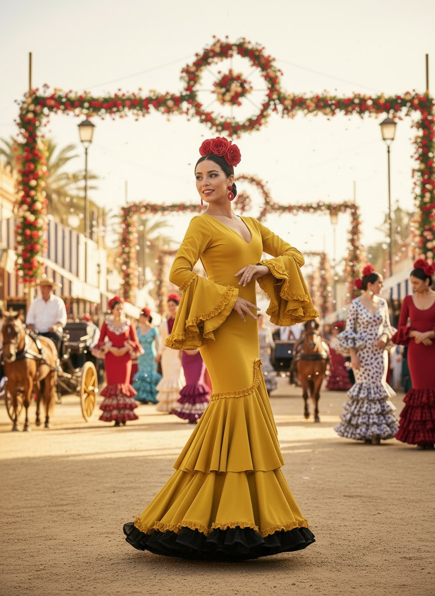 TRAJE FLAMENCA AMARILLO EMMA WU DESIGN X FLAMENCA 0491LUX