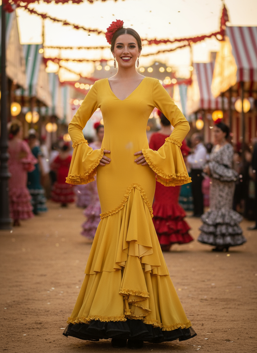 TRAJE FLAMENCA AMARILLO EMMA WU DESIGN X FLAMENCA 0491LUX