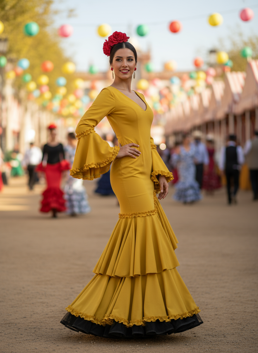 TRAJE FLAMENCA AMARILLO EMMA WU DESIGN X FLAMENCA 0491LUX