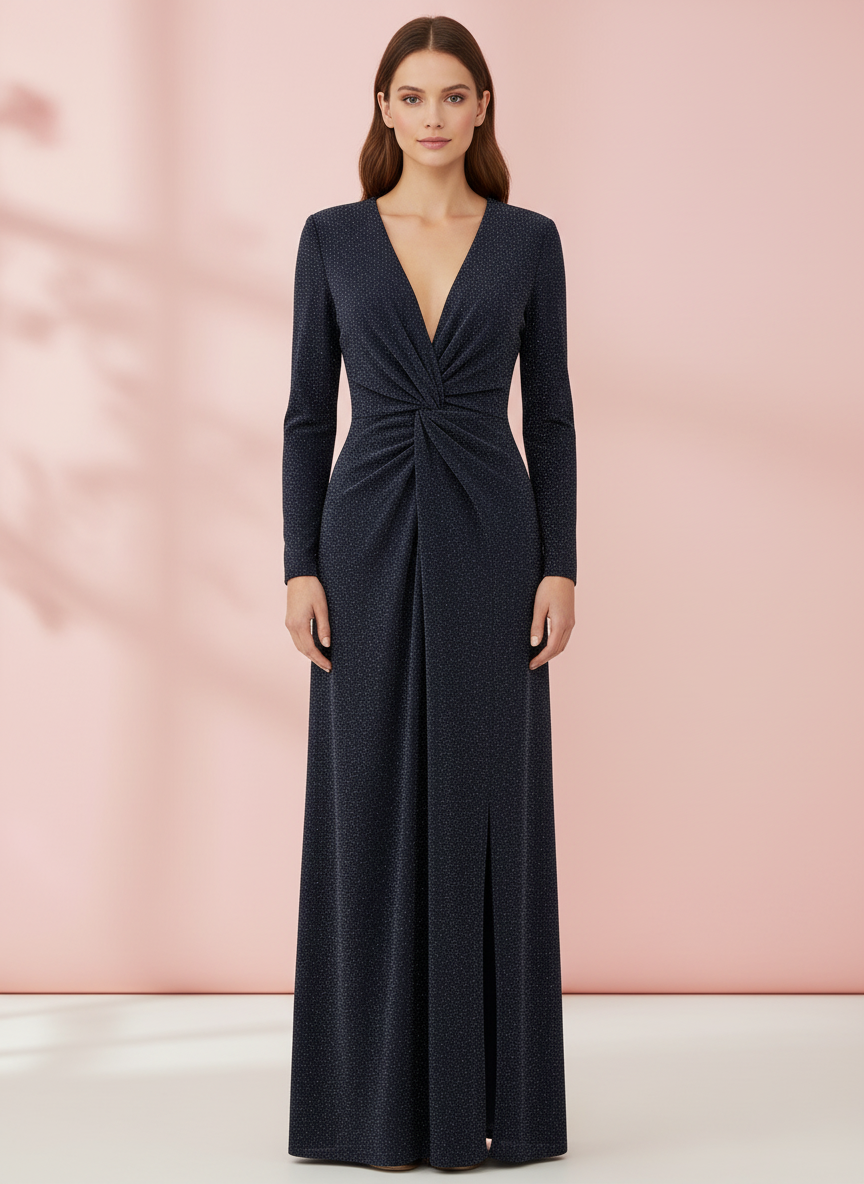 LONG BLUE SHIMMER DRESS 23010