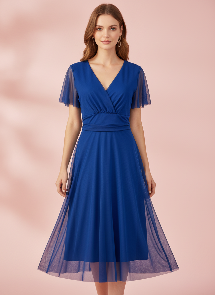 VESTIDO CORTO AZUL ELECTRICO 5190