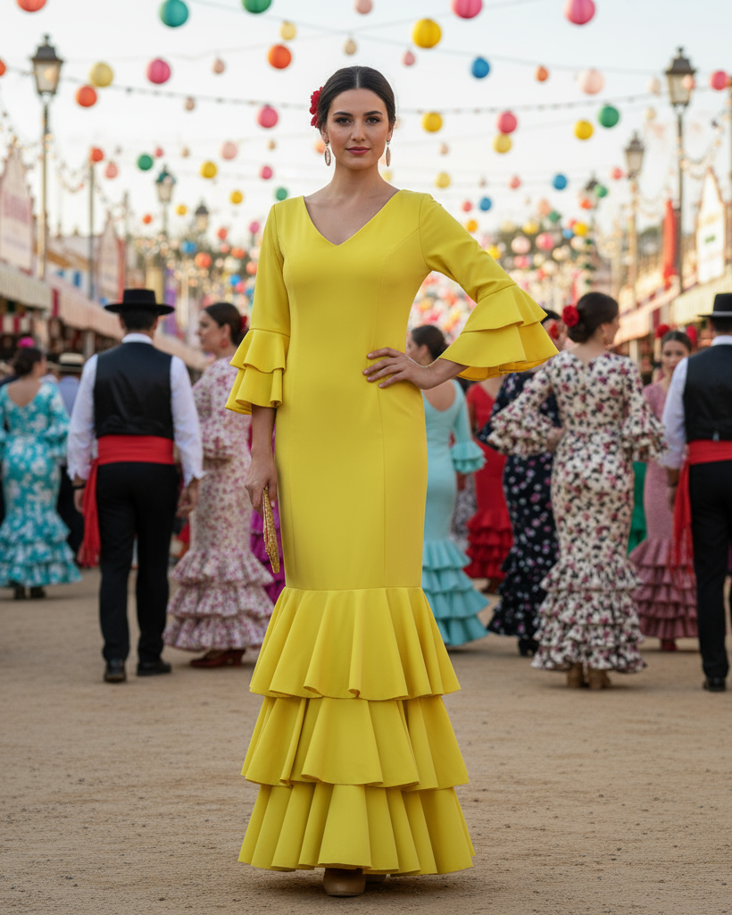 TRAJE FLAMENCA AMARILLO EMMA WU DESIGN X FLAMENCA 4794