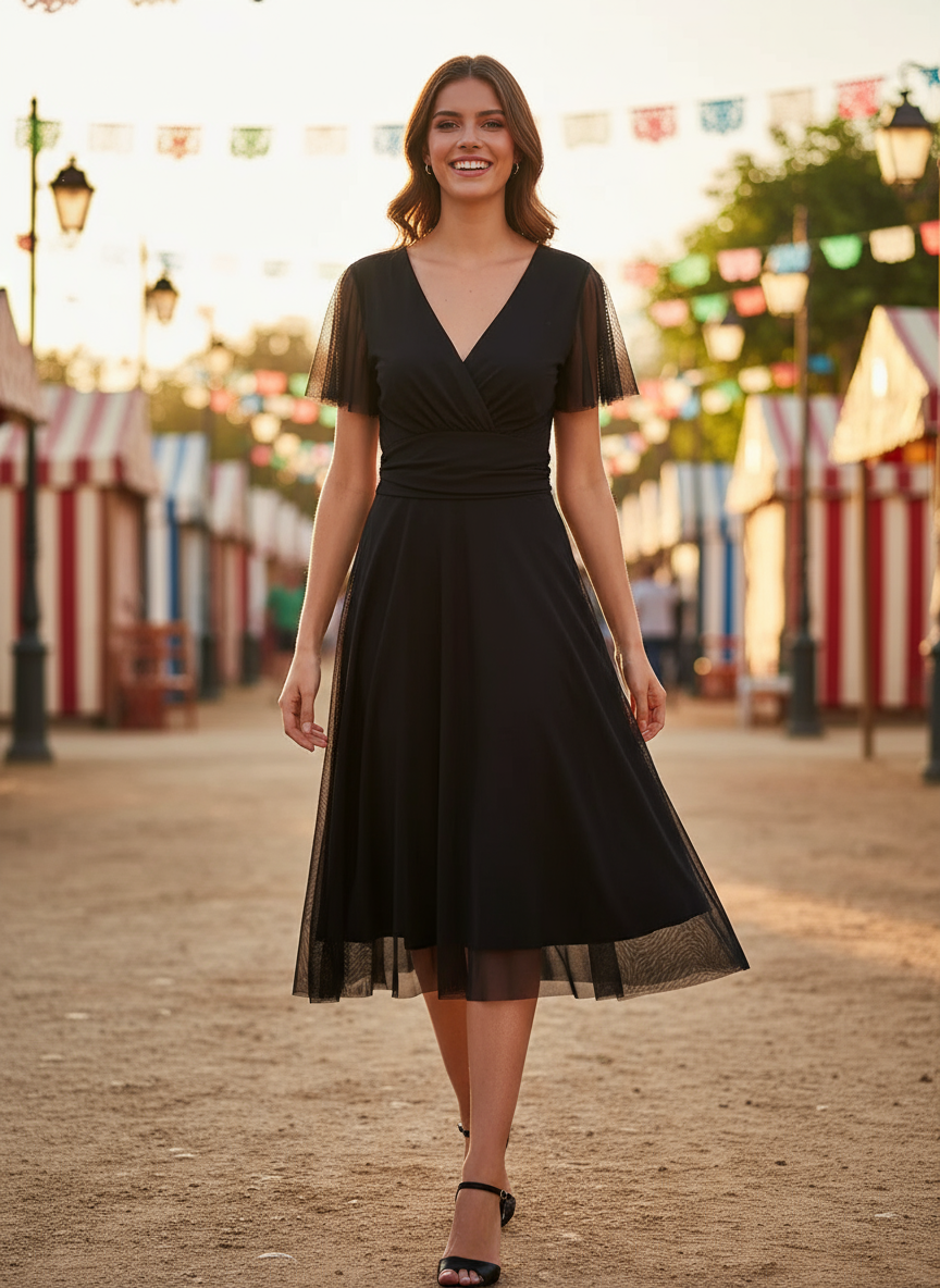 VESTIDO CORTO NEGRO 5190