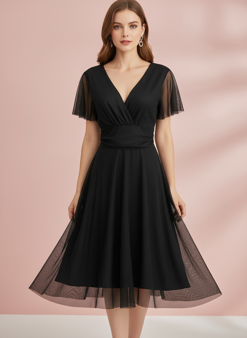VESTIDO CORTO NEGRO 5190