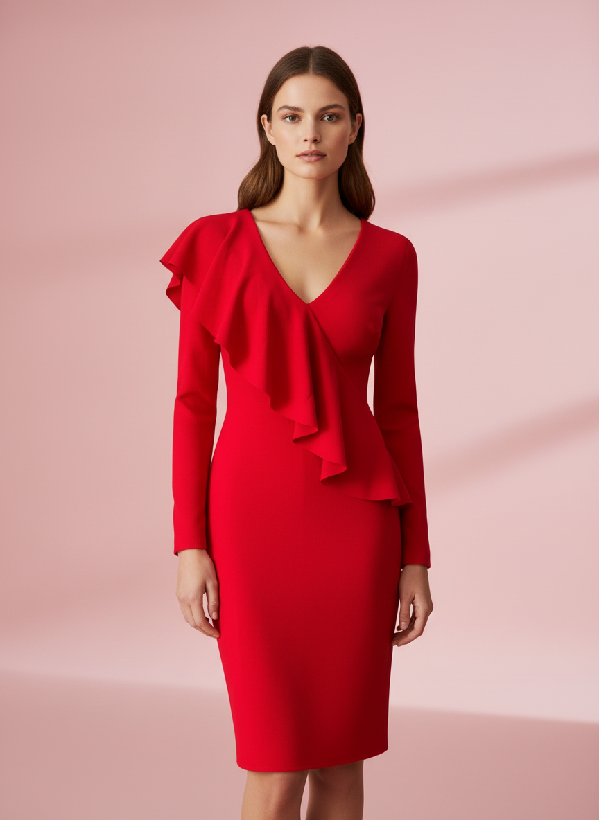 SHORT RED DRESS 7577