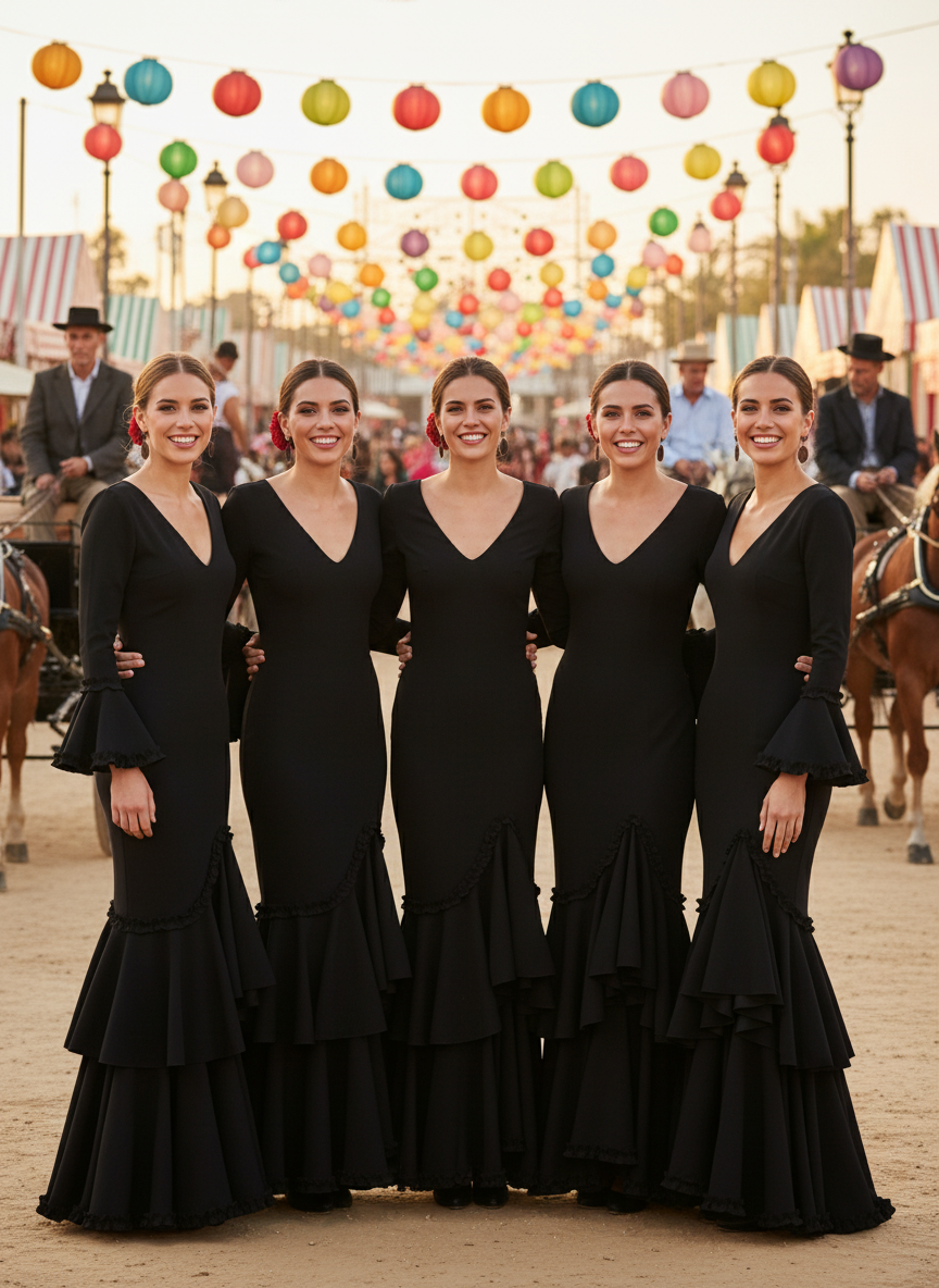 TRAJE FLAMENCA NEGRO EMMA WU DESIGN X FLAMENCA EM229