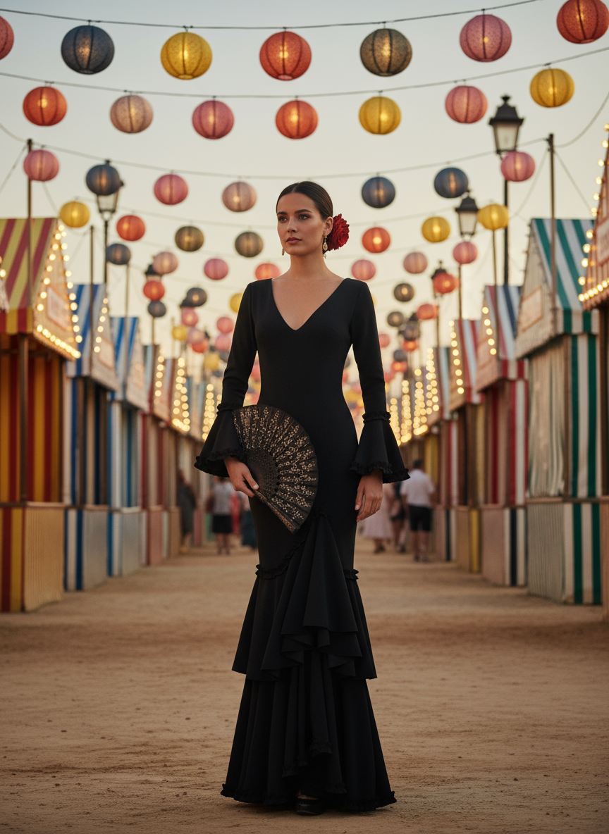 TRAJE FLAMENCA NEGRO EMMA WU DESIGN X FLAMENCA EM229