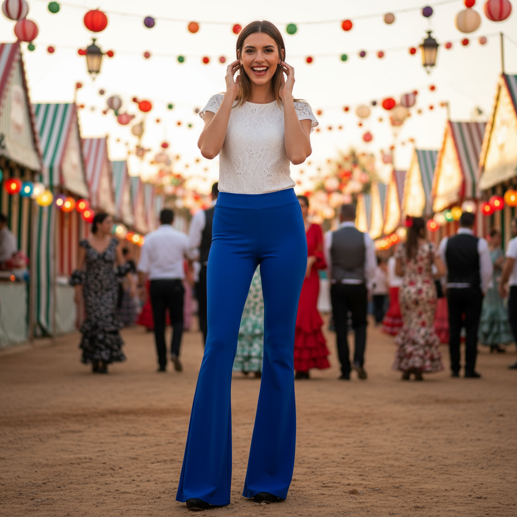 PANTALÓN CAMPANA AZUL 9182