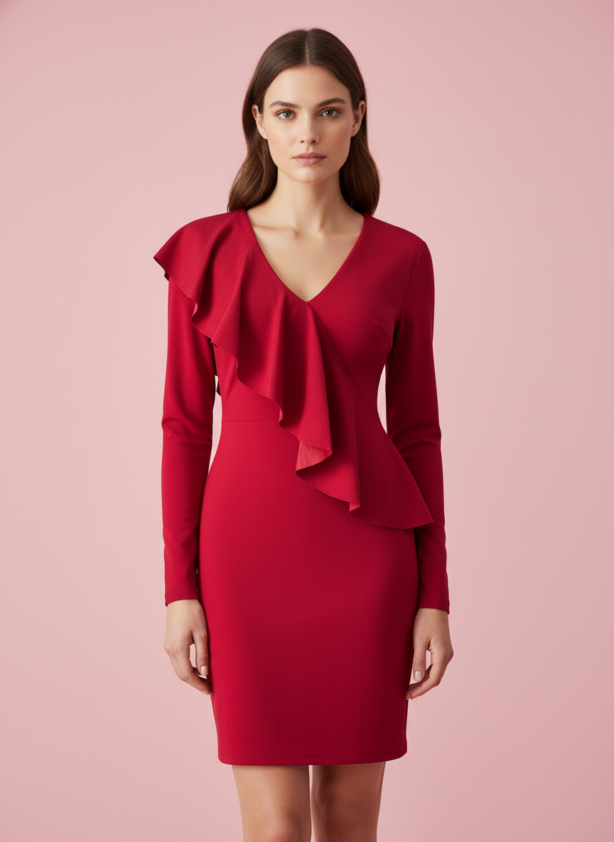 VESTIDO CORTO ROJO INDIO 7577