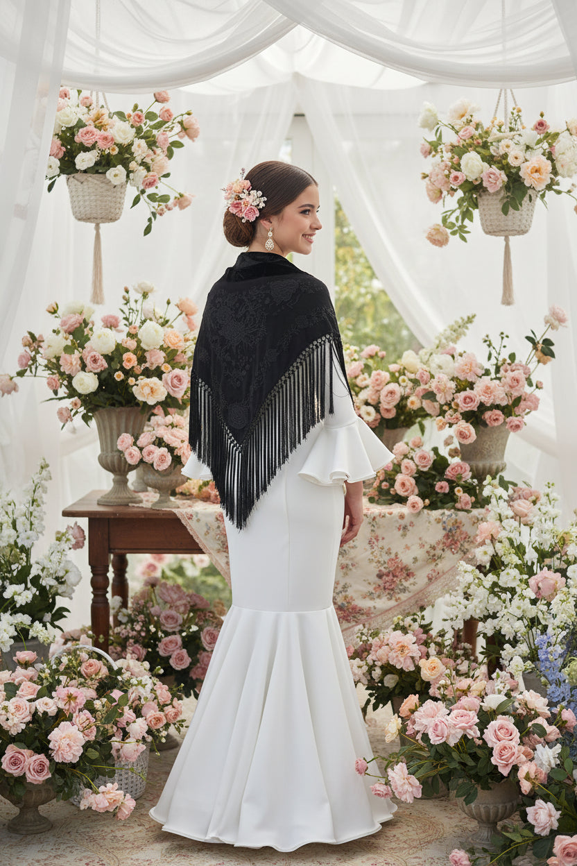 Mantoncillo Triangular 150cm mt18negro