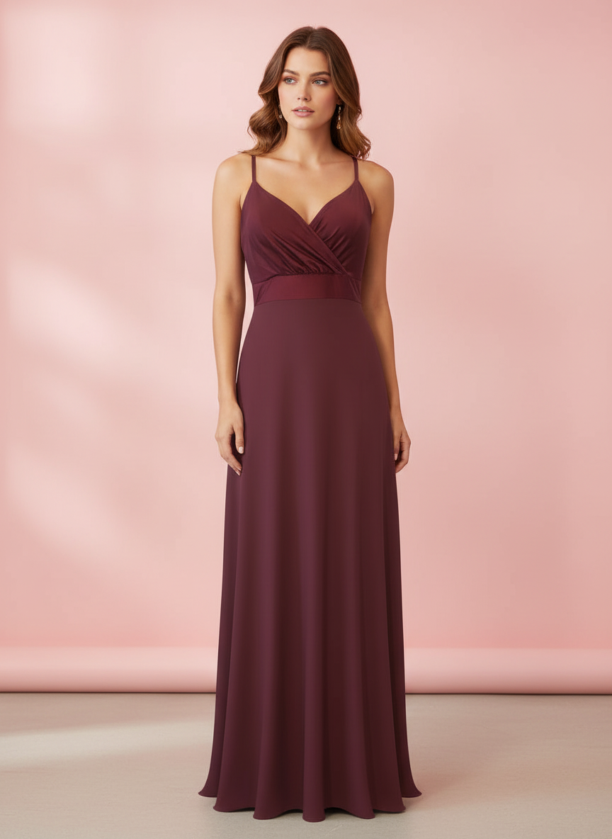 VESTIDO LARGO ELÁSTICO BRILLANTE BURDEO 5034