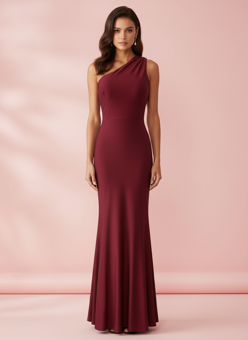 VESTIDO LARGO ELÁSTICO BRILLANTE BURDEO 25129