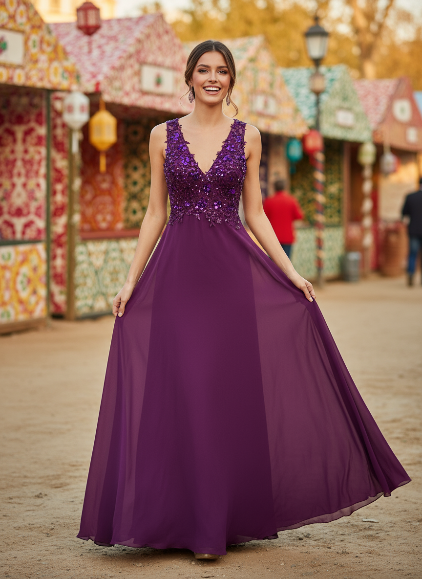 Bougainvillea Long Dress 9118