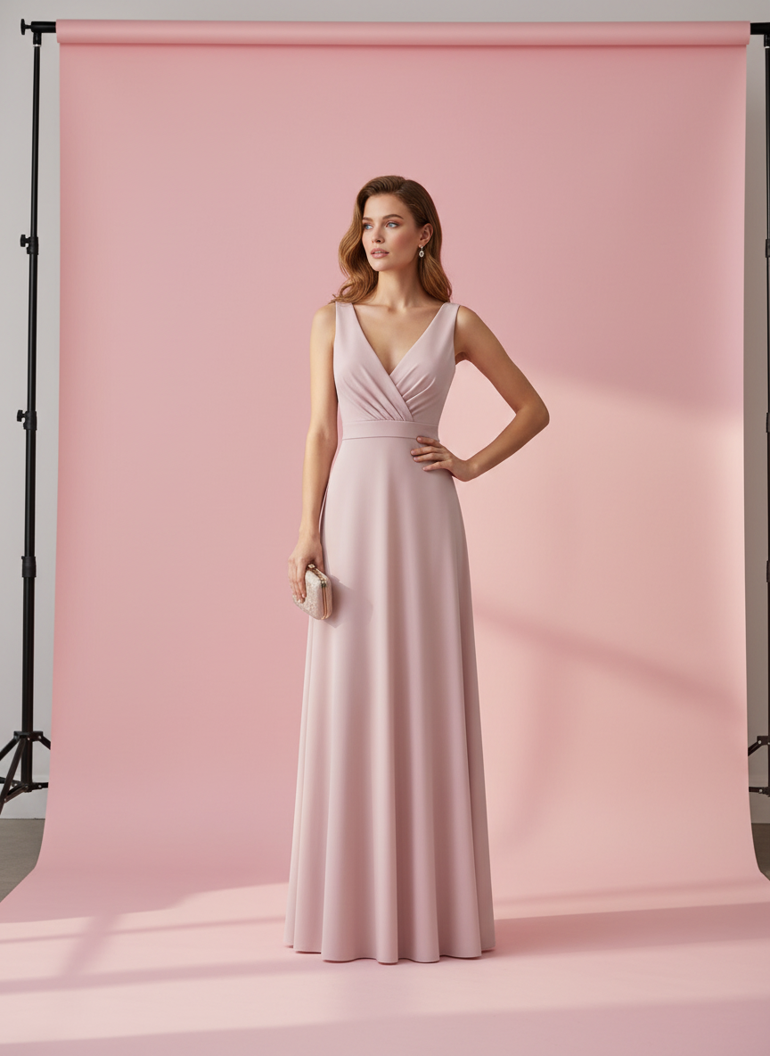 VESTIDO LARGO ROSA NUDE 9914